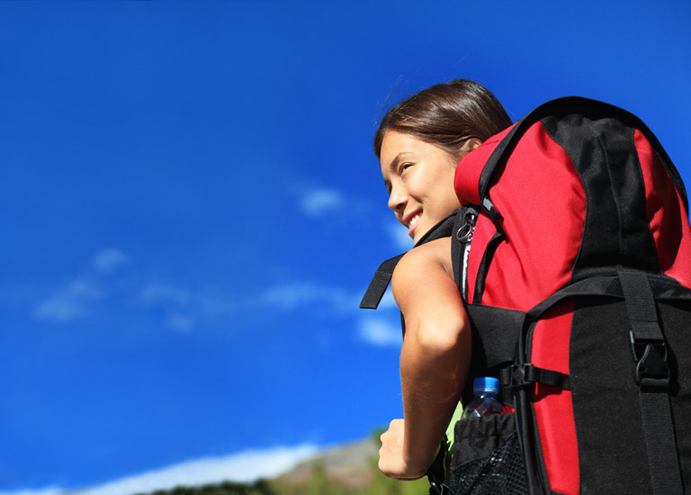 Woman with backpack