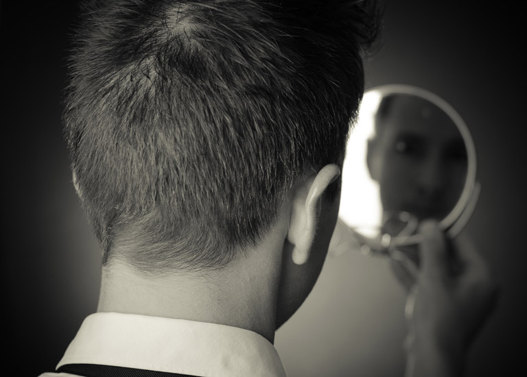 Looking into a mirror