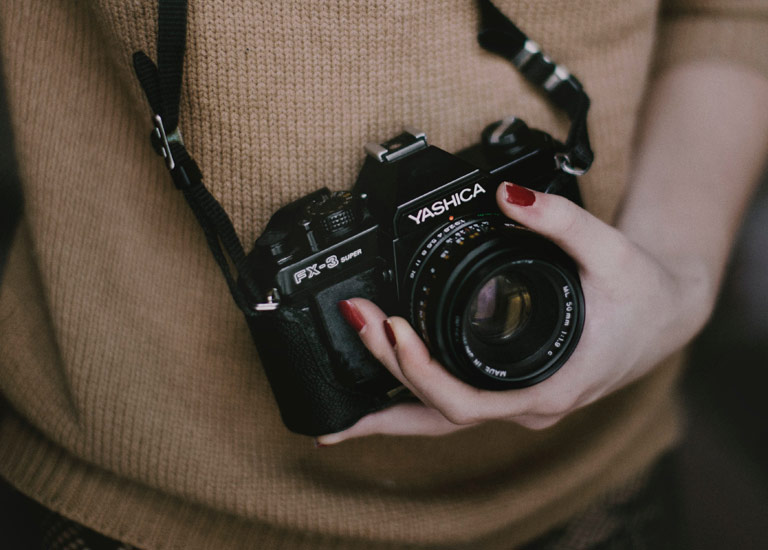 Woman holding camera