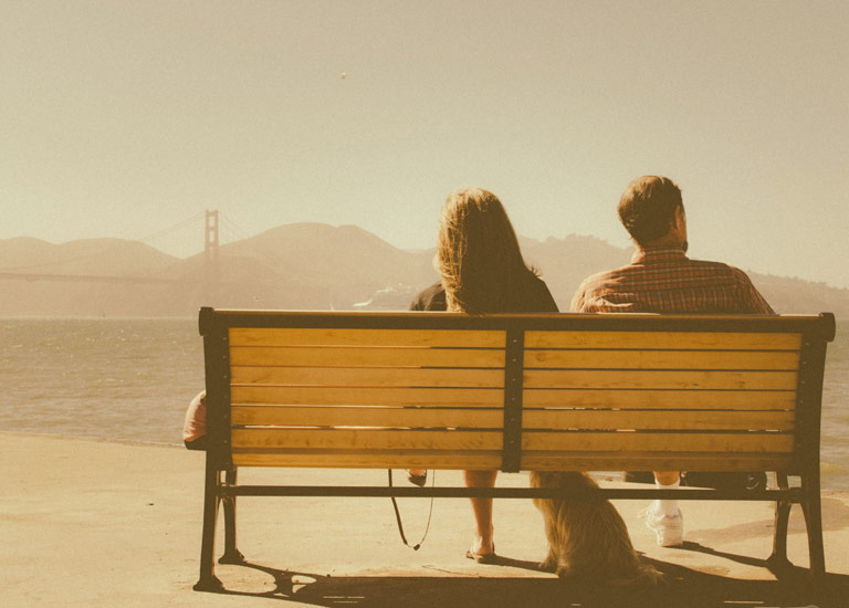 Couple on a bench