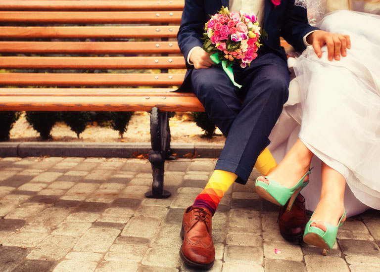 Wedding couple on a beach