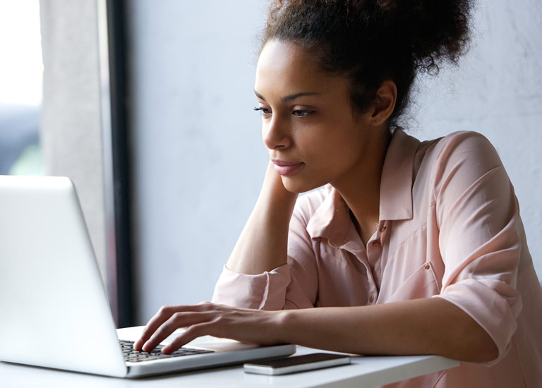 Woman at a laptop