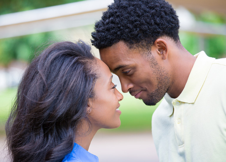 A face-to-face couple