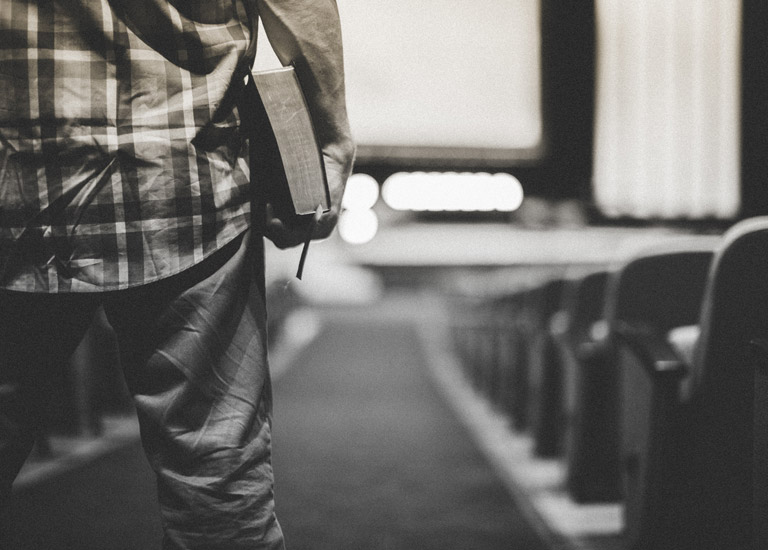 Man standing in church