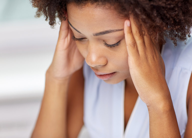 Woman looking stressed