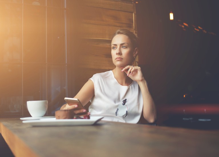 Woman looking pensive