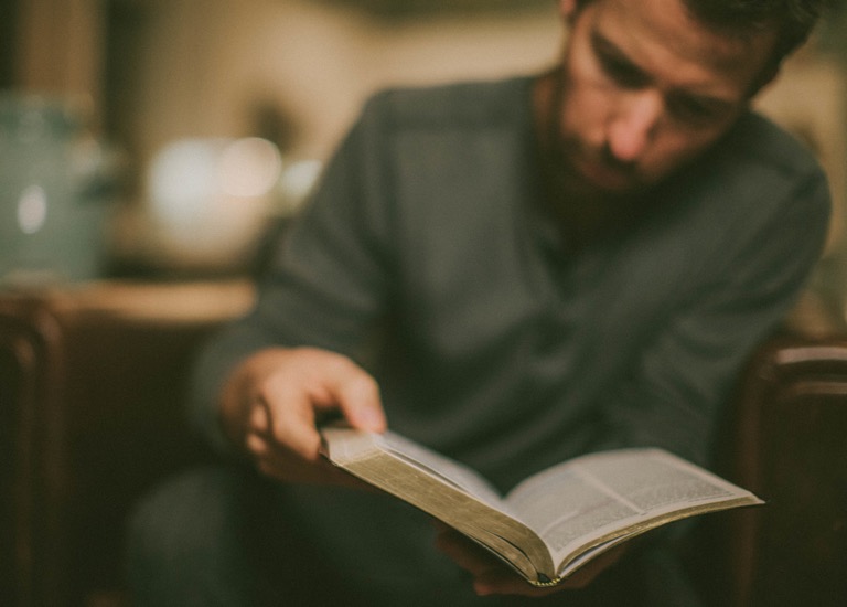 A man reading the Bible