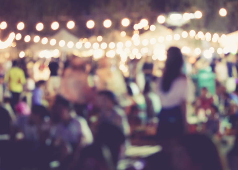 Summer festival with blurred focus