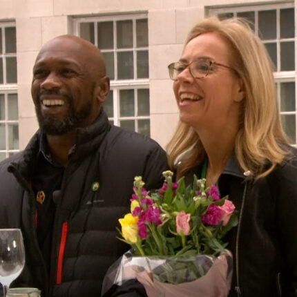 Charlie and Deborah who met during lockdown appear on the BBC