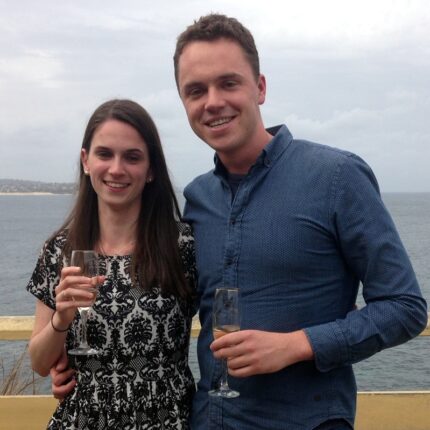 Amy and Daniel celebrate their engagement after meeting on Christian Connection