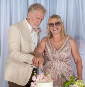 Al and Billie, who met on Christian Connection, on their wedding day